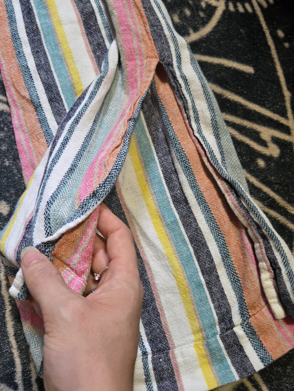 Multi-Color Stripe Drawstring Pants - Picture 3 of 3